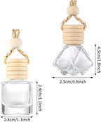 Patelai 12 Pcs 8ml Hanging Car Air Freshener Perfume Bottle Empty Clear Glass Essential Diffuser Oil Aromatherapy Fragrance Perfume Pendant Glass Bottle Decor(Classic Style)