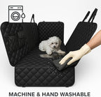 Dog Car Seat Cover for Back Seat with Visual Mesh Window - 100% Waterproof & Scratchproof 600D Oxford Dog Hammock for Car, Truck, SUV - Non-Slip Pet Seat Cover with Side Flaps, Universal Fit