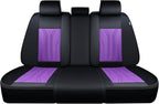 FLORICH Rear Seat Covers Leather Car Seat Covers Waterproof Back Seat Cover Automotive Seat Covers Universal Seat Cushion Protector for Most Cars Trucks SUV-Black&Purple