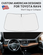 Proadsy 2026 Upgrade Front Windshield Sun Shade Foldable Sunshade Protector Custom Fit 2013-2018 RAV4 SUV Crossover LE XLE Premium Limited XSE Hybrid Adventure Accessories