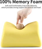 Car Headrest Pillow, Soft Memory Foam Car Neck Pillow with Adjustable Strap, Removable Breathable Cover for Long Drives & Office (Beige, Pack of 1)