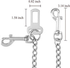 Mogoko Stainless Steel No chew Dog Car Seat Belt, Pet Vehicle Safety Restraint Cable, Heavy Duty Big Canine Dog Car Leash Strap with Double Clip and Latch Attachment-20 Inch