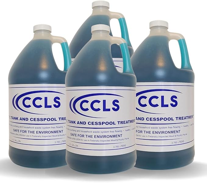 Septic Tank and Cesspool Treatment Additive/Organic Enzyme Producing Bacteria/Non-toxic/Non-Hazardous/Non-Corrosive (4-Pack)