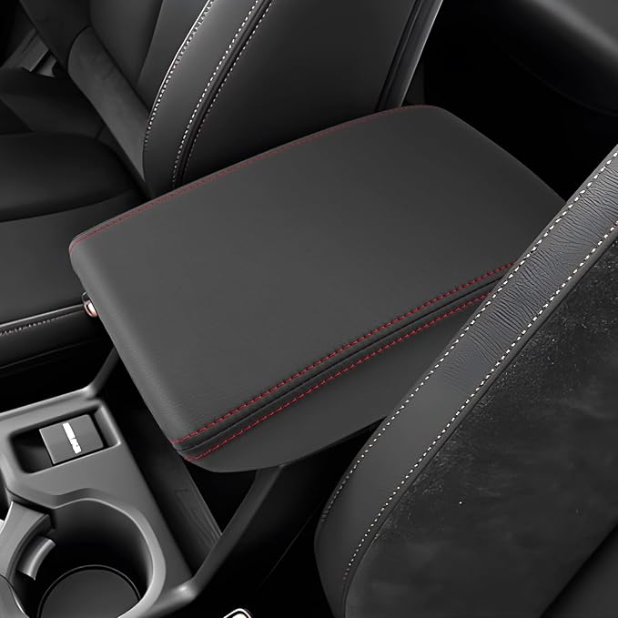 SXCY for 2025 Forester Armrest Cover for Forester 2025 Accessories [Not for 2026 Forester Updated Center Console] 2025 Forester Center Console Cover 2025 Forester Middle Console Cover (Red Line)