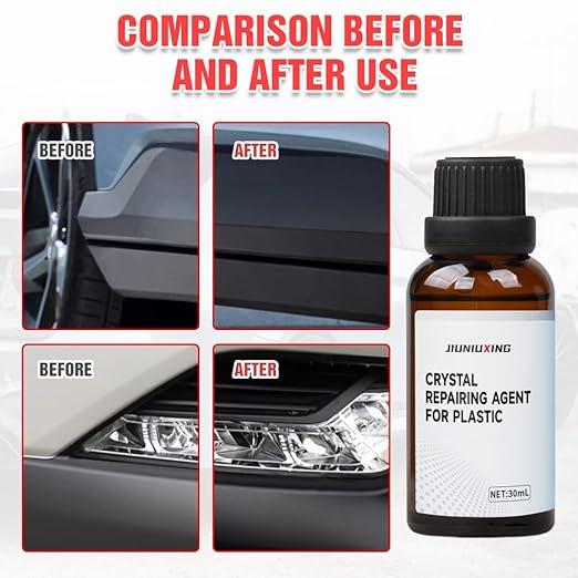 Plastics Parts Crystal Coating, 2025 New Car Crystal Coating for Car Plastic Parts, Coating Agent for Automotive Plastics, Crystals Coating Plastic Restorer, Cars Trim Restorer with Sponge (2)
