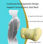 Lumbar Support Pillow for car，Car Neck Pillow Kit, Memory Foam Ergonomic Car Headrest and Lumbar Support for Driving Fatigue Relief, Comfort and Support Your Neck and Back