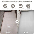 All-In-One Interior Floor Coating Kit, Water-based & Low Odor One-Step Floor Paint, High Hardness Waterproof Paint for Ceramic, Porcelain, Fiberglass, Hardwood, Laminate, Vinyl, 35OZ, Light Grey