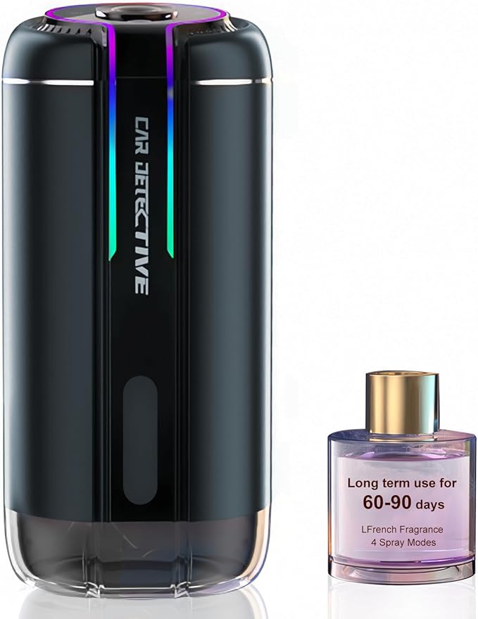 P6 Smart Car Air Freshener Diffuser - Auto On/Off, 4 Modes, 30-Day Battery, Ultrasonic Mist, Long-Lasting 4 Months, Jade Dragon Tea Scent