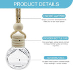 5PCS Hanging Car Air Freshener, Car Air Freshener Diffuser, 8ml Empty Glass Auto Oil Perfume Aromatherapy Diffuser Charms, Refillable Perfume Bottles for Most Vehicles (Oblateness, Style 1)