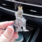 2pcs skull air freshener car Car Diffuser Vent Clip With Aromatherapy Tablets Fragrance Skeleton Aroma Accessories Interior Decorations For Men Women Teens Funny Christmas Halloween Gifts (Silver)