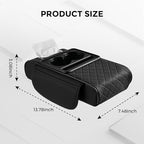 5-in-1 Car Center Console Cover,Multifunctional Arm Rest Cover for Car with Cup Holder,Phone Holder,Pocket,Car Tissue Holder,Leather Height Enhancement Car Armrest Cushion for Most Cars