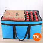 Bodaon 2-Pack Insulated Food Delivery Bag for Hot and Cold Meal, XXX-Large Cooler/Thermal Bags for Commercial Delivery, Grocery Tote Insulation Bag for Catering, Pizza Warmer, Blue
