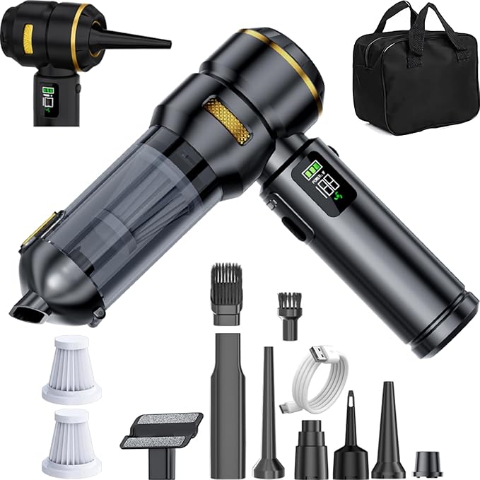 Car Vacuum Cleaner High Power 20000Pa – Cordless Handheld Mini Vacuum & Air Duster for Car & Desk, Home, Office & Camping, Ideal Gift for Men & Women, 6000mAh Battery (Fast Charging Edition)