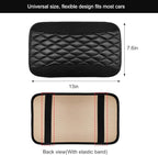 Car Center Console Cushion Pad, 12.6 × 7.48 Inches Waterproof Car Armrest Seat Box Cover, PU Leather Armrest Cover Protector for Most Vehicle, Universal Car Interior Accessories (Black)