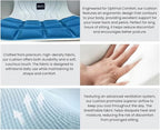 Ergonomic Lumbar Support Cushion, Blue, 460mm x 440mm x 340mm, Large, for Office Chairs & Car Seats, Posture Correction, Pregnancy Comfort, 110-300 lbs Capacity