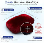 Andalus Brands Pure Australian Sheepskin Fluffy Car Center Console Cover, Luxurious Non-Shedding Furry Arm Rest Cover for Car, Versatile for All Seasons, Dark Red - (11.47" X 6.3")
