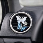 1PC Car Air Fresheners Vent Clips, Cute Dual Butterfly Diamond Rhinestone Car Vent Clip, Air Outlet Perfume Diffuser, Sparkly Bling Car Interior Decoration Accessories for Girls Women