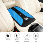 Bling Car Center Console Cover, Crown Crystal Rhinestones Vehicle Armrest Mat Protector, Anti Slip Sparkling Automotive Arm Rest Seat Box Cushion Pad Decor Accessories, Universal Fit (Blue)