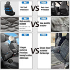 Car Seat Covers Full Set Custom Fit for Pontiac G3 2009-2010 - Premium Faux Leather with Lumbar Support | Breathable, Waterproof, Anti-Slip, Durable (Black&Gray,Full Set)