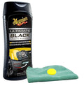 Meguiar's Ultimate Black Plastic Restorer (12 oz) Bundle with Microfiber Cloth & Foam Pad (3 Items)