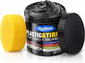 Black Trim Restorer, Plastic Restorer for Cars - Restore Faded Bumpers, Plastic, Trim, Vinyl & Rubber - Car Detailing Kit Tire Shine Applicator Shiny Stuff for Jeep, Truck Car Accessories - 6oz