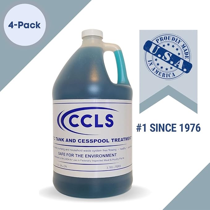 Septic Tank and Cesspool Treatment Additive/Organic Enzyme Producing Bacteria/Non-toxic/Non-Hazardous/Non-Corrosive (4-Pack)