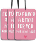 I'd Punch A B Funny Car Air Fresheners Pink Hanging Car Accessories 3Pcs, Cute Air Freshener for Car Funny Gifts for Women Sister Best Friends Gift for Women Mothers Day Gifts(Real)
