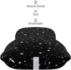 Headrest Pillow for Car Seat, 2 Pcs Memory Foam Neck Support Pillow for Neck Pain Relief, Compatible with Zodiac Constellation Galaxy Black Starry Night Stars Glow Dark Midnight Car Office