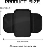 Car Center Console Cover Arm Rest Cover Pad for Car Armrest Box, Middle Console Covers Leather Armrest Box Mat Pad Protector Cushion with 2 Storage Bags for Cars Interior Accessories(Black)
