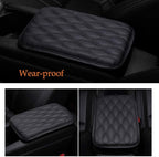Auto Center Console Cover, Console Cover Armrest Pads, PU Leather Car Armrest Seat Box Pad Cushion Protector Universal Fit (Black)