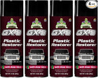 GX-3 Plastic Restorer – Black Plastic Restorer for Cars & Automotive Trim Restorer – Interior Car Cleaner & Exterior Faded Plastic, Vinyl & Rubber Renewer with Aloe Vera 4PK (14 fl oz)