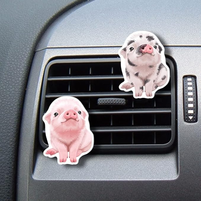 WIRESTER Fresh Scented Car Air Freshener Vent Clip, Decorative Accessories, Interior Decoration for Cars - Cute Animals, Nursery Animals, Chickens, Birds