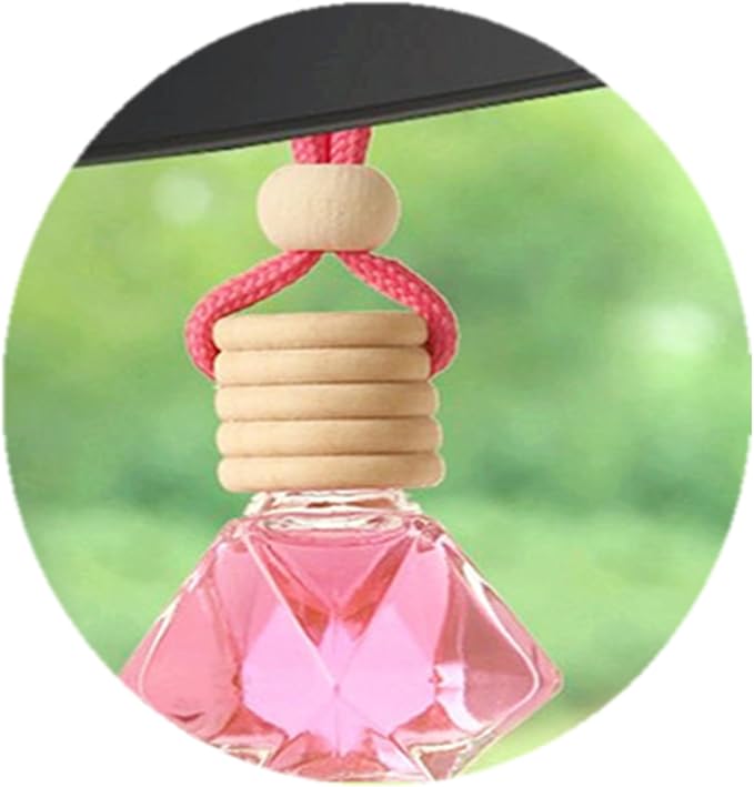 Red Car Air Freshener 8ML Car Perfume Glass Pendant 2PCS with 20ML Spare Natural Perfume Decoration Car Perfume Air Freshener(Lover)