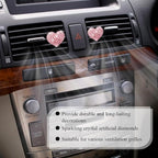 4PCS Bling Heart Air Vent Clips, Car Air Freshener for Women, Air Fresheners Diffuser Clip Charm, Car Air Conditioning Outlet Clip Decorative Accessory for Women Girls (Pink, Style1)