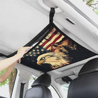Eagle USA Flag Car Roof Storage Bag Hanging Car Storage Bag All Car Storage Organizers Large Capacity Can Hold Mobile Phone, Wallet