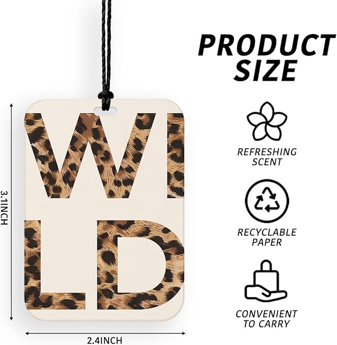 4 Pcs Cheetah Air Freshener Pink Cheetah Print Car Accessories for Women Cute Leopard Air Fresheners Cars Decor for Home Bathroom Dorm