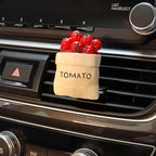 Simulation Food Design Car Air Vent Scented Clip, Creative Toaster-Shaped Car Air Freshener Decor, 3D Long-Lasting Car Fragrance Diffuser (Tomato)