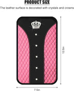 Bling Car Center Console Cover, Crown Crystal Rhinestones Vehicle Armrest Mat Protector, Anti Slip Sparkling Automotive Arm Rest Seat Box Cushion Pad Decor Accessories, Universal Fit (Pink)