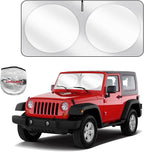 Upgraded Sunshade, Improved UV Protection Fabric, Foldable Front Sun Shade, Custom Accessories for 2018-2025 Jeep Wrangler