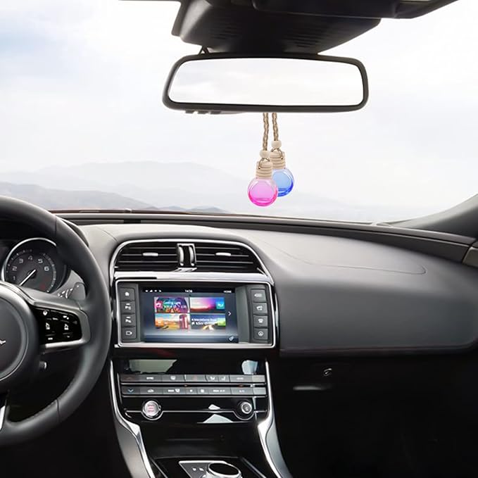 12 Pcs Car Air Freshener Hanging Perfume Bottle Essential Oil Fragrance Diffuser Pendant Car Ornament Decoration Accessories