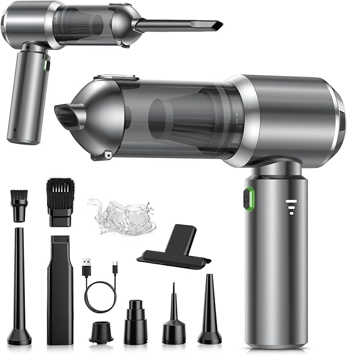 Handheld Vacuum Cleaner, 28000Pa 4 in 1 Handheld Vacuum Cordless, Brushless Motor, One-Touch Dust Removal, 3 Speeds Car Vacuum Cleaner Portable Cordless, Ideal for Office, Home, Kitchen, Car, Pet Hair