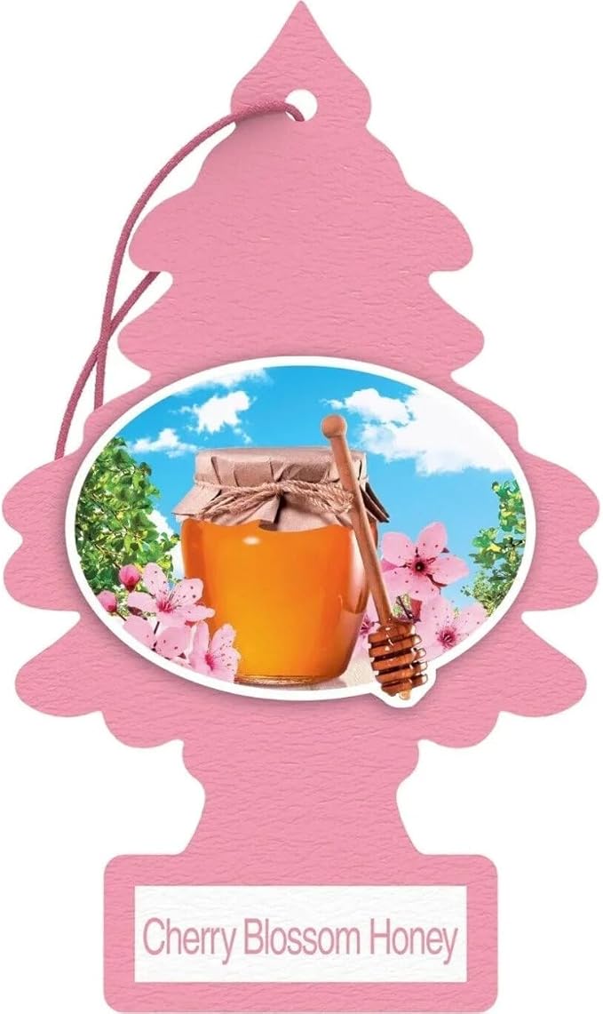 LITTLE TREES Car Air Freshener | Hanging Paper Tree for Home or Car | Cherry Blossom Honey | 6 Pack