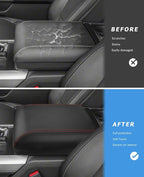 INTGET Center Console Cover for 2025 2026 Ford F150 Accessories Interior 2021 2022 2023 2024 Car Middle Arm Rest Armrest Lid Seat Cover Protector Elbow Cushion Pad (red Stitches, 2021-2026)