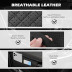 Car Center Console Cover with Storage Bag,Heighted Arm Rest Cover for Car with Square Press Pattern & Air Ventilation Hole for Soft Support,Artificial Leather Cars Middle Console Covers