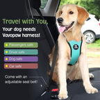 Dog Seat Belt, Safety Vest Dog Car Harness with Adjustable Buckle Dogs Seat-Belt for Vehicle Nylon Pet Safety Seats Belts Heavy Duty(L, Blue)
