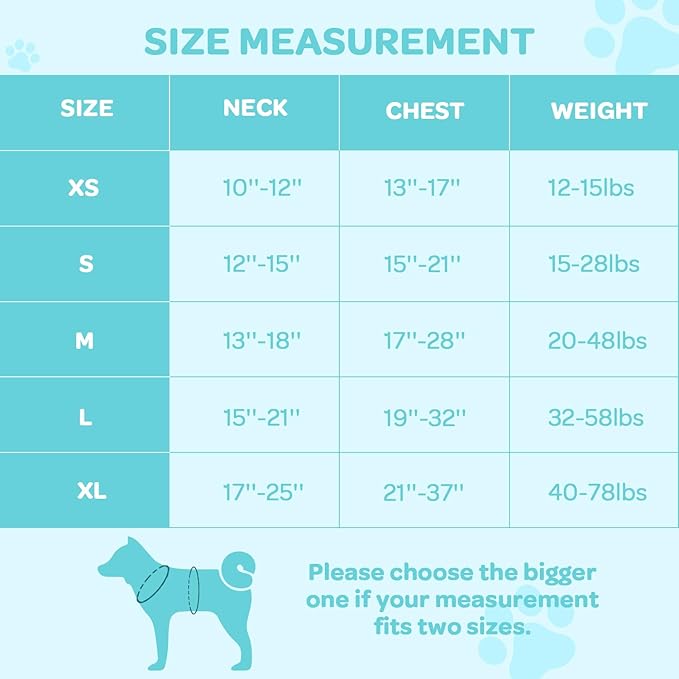 FURRYFECTION Plaid Dog Harness for Medium Dogs, Reflective No Pull Adjustable Pet Vest with Front Clip, Leash, Easy Control Handle and Seat Belt, Turquoise, M