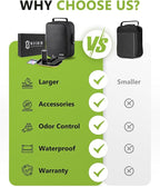 OZCHIN Large Smell Proof Bag with Combination Lock Odor Proof Lock Box Travel Storage Case Activated Charcoal Bag Great Christmas Gift (Black 1)