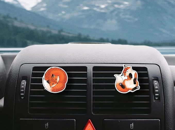 WIRESTER Fresh Scented Car Air Freshener Vent Clip, Decorative Accessories, Interior Decoration for Cars - Cow Cute, Fish, Baby Horse, Flower, Heart