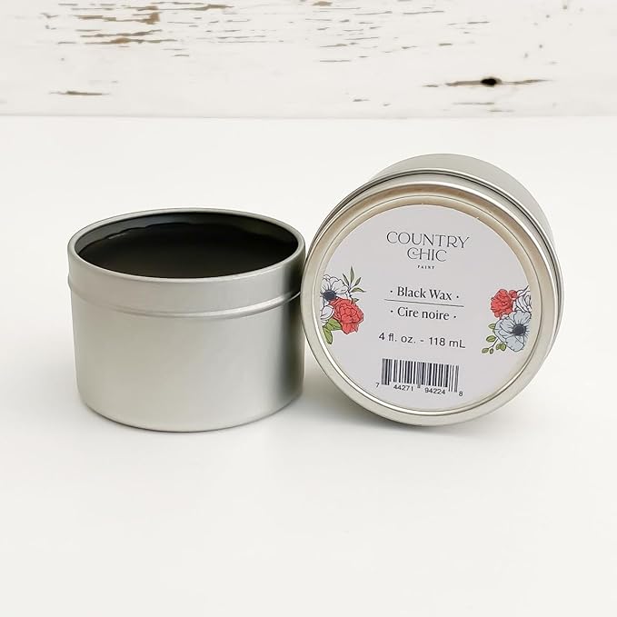 Furniture Wax - 100% Natural Sealant for Chalk Furniture Paint or Raw Wood, Light Protection, Easy To Apply, No Odor, Eco-Friendly - 7 Color Choices - Black (4 oz)