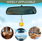 5PCS Hanging Car Air Freshener, Car Air Freshener Diffuser, 8ml Hanging Essential Oil Diffuser Bottle, Auto Interior Cute Glass Empty Perfume Bottle Ornament for Most Vehicles (Oblateness)
